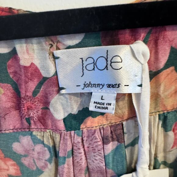 New Johnny Was Strass Wrap Maxi Dress Green V-neck Short Sleeve Sz L Women's - Picture 4 of 8